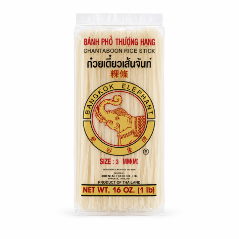 BKK ELEPHANT HOW HOW Reisnudeln 3mm M – Feine, glutenfreie Reisnudeln für asiatische Gerichte