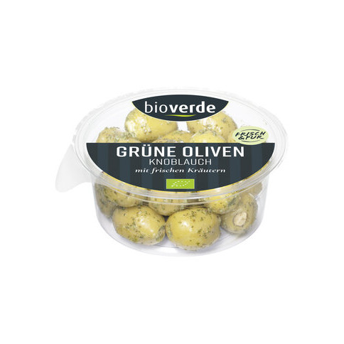 bio-verde - Grüne Oliven gefüllt mit Knoblauch