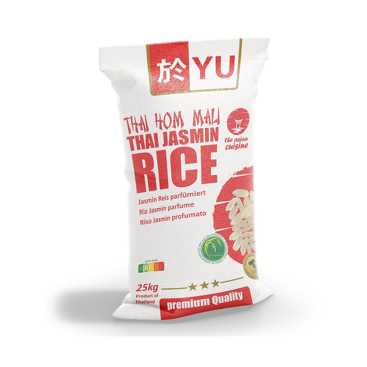 YU Thai Hom Mali Reis 25kg – Aromatischer Jasminreis aus Thailand