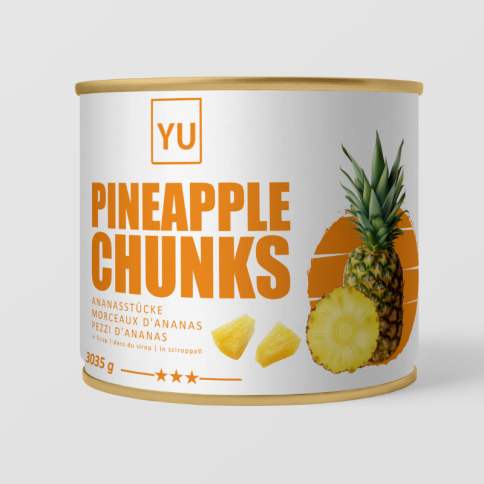YU Ananas Stücke 3050g – Saftig & Fruchtig | Perfekt für Profis und Gastronomie