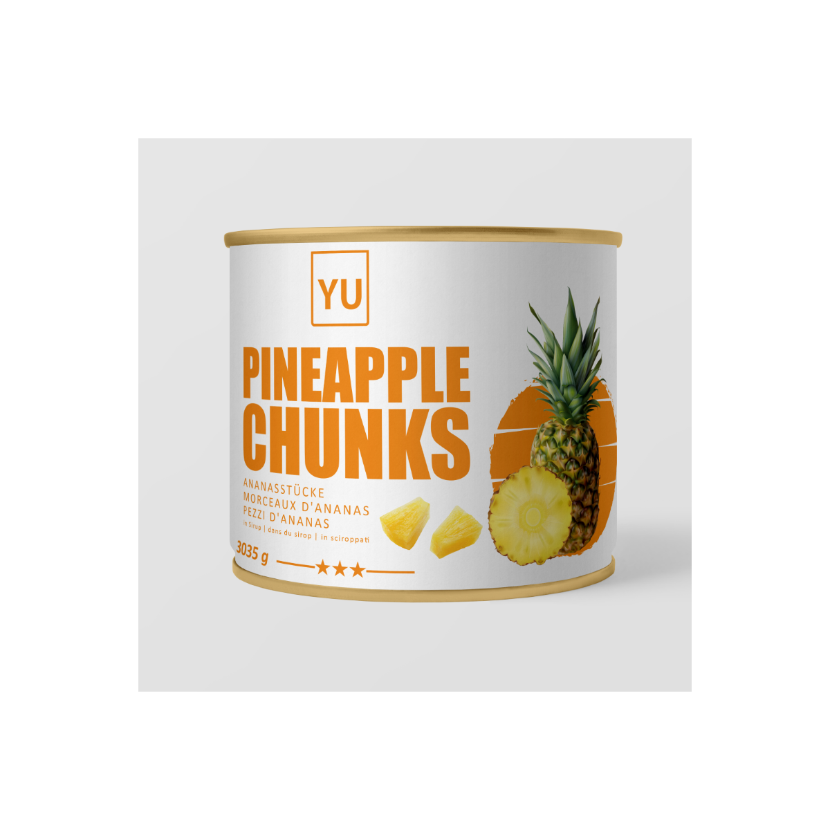 YU Ananas Stücke 3050g – Saftig & Fruchtig | Perfekt für Profis und Gastronomie