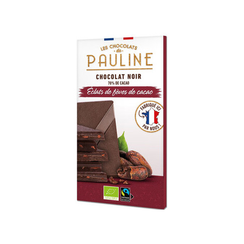 Dark Chocolate70% CacaoNibs Pauline von Les Chocolats de...