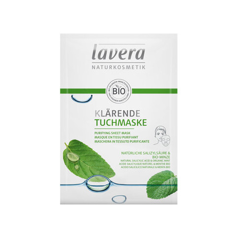 Klärende Tuchmaske von Lavera | Bio, vegan | Gesichtsseru...