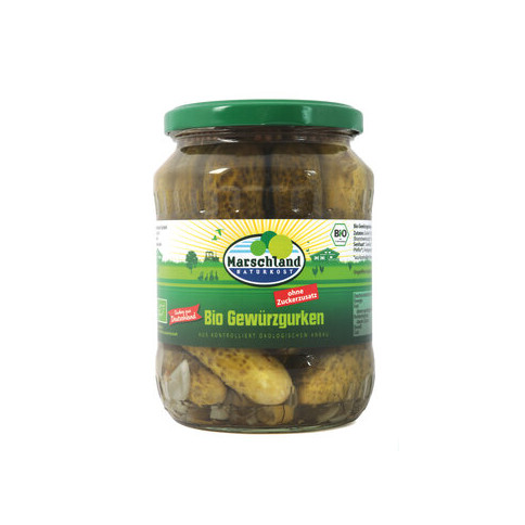 Gewürzgurken ohne Zucker von Marschland Naturkost | Bio...
