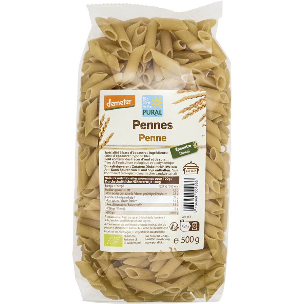 Penne Dinkel demeter von Pural | Bio, vegan, laktosefrei...