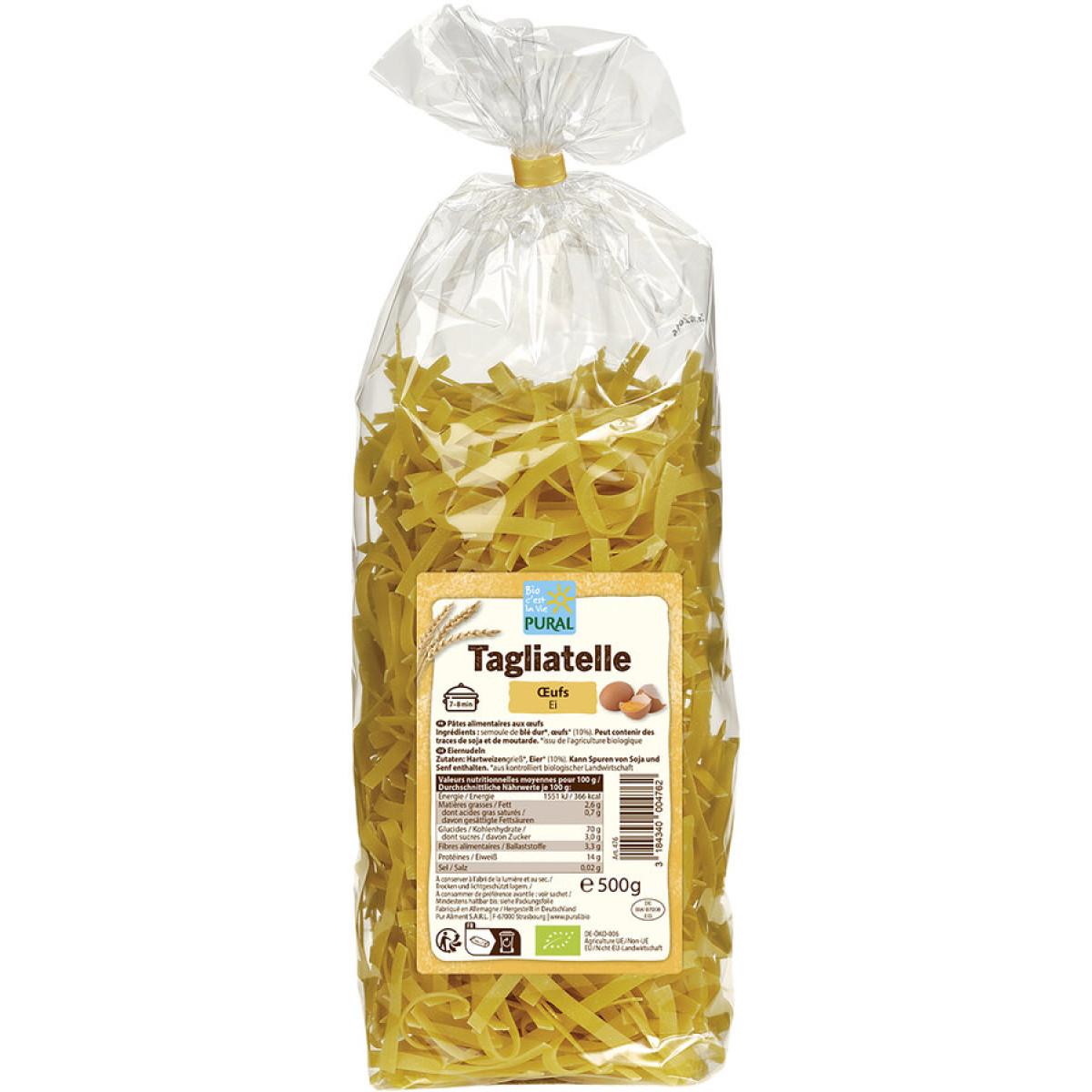 Tagliatelle Ei Bio von Pural | Bio, laktosefrei | Teigwar...