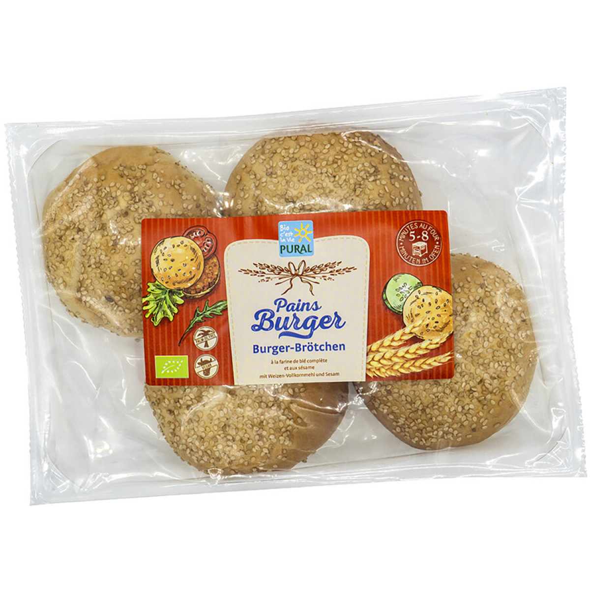 Burger Brötchen von Pural | Bio, vegan | Aufbackwaren onl...