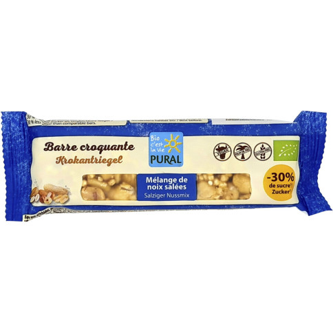 Salziger Nussmix Riegel -30% Zucker von Pural | Bio, vega...