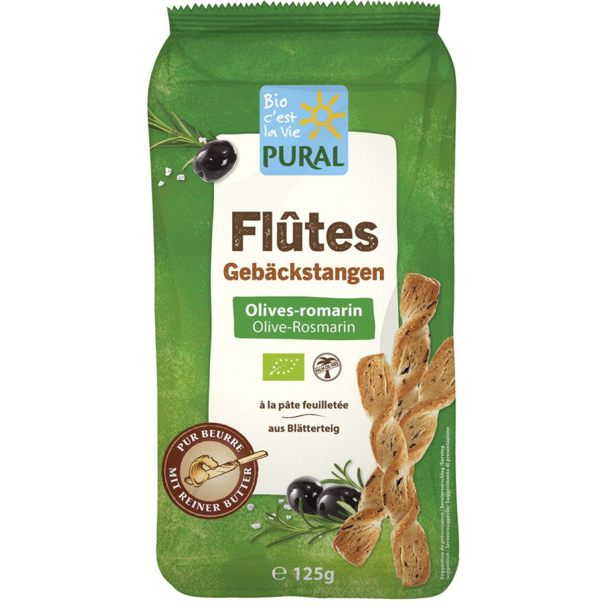 Flûtes Olive-Rosmarin von Pural | Bio | Salzige Snacks ka...