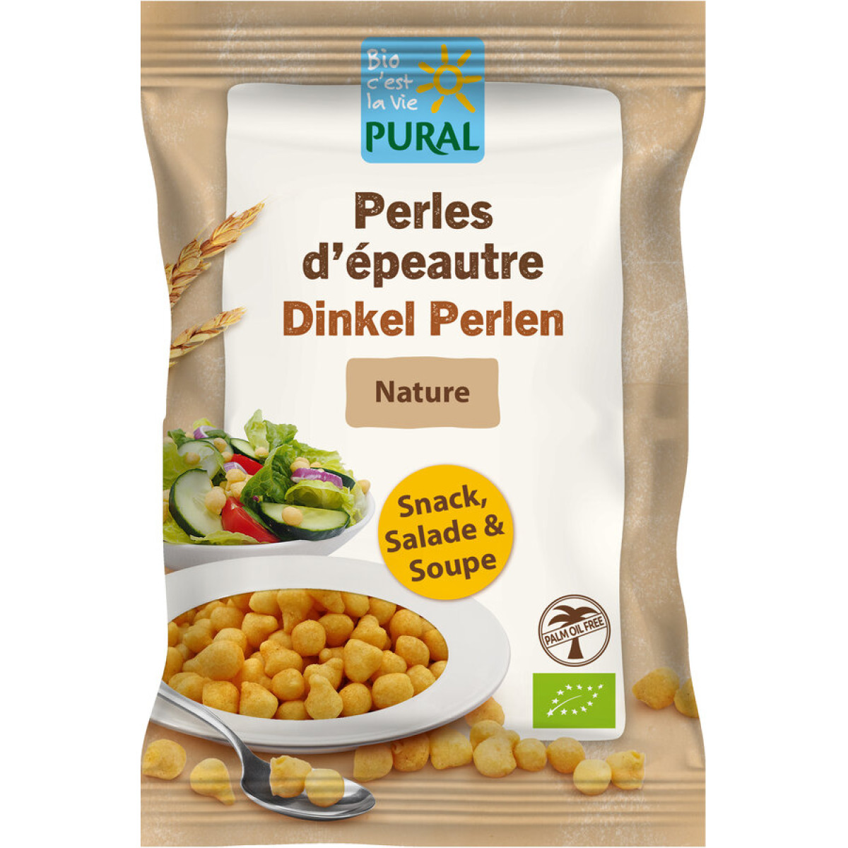 Natur Dinkel Perlen von Pural | Bio | Salzige Snacks kauf...