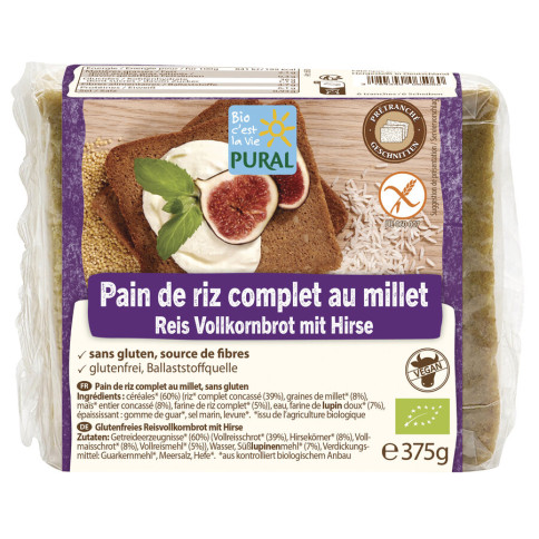 Reis Vollkornbrot glutenfrei von Pural | Bio, vegan, glut...