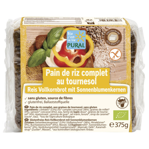 Reis VK-Brot Sonnenblumenkerne gf von Pural | Bio, vegan...