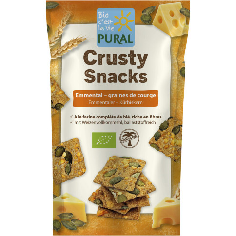 Crusty Snacks Käse-Kürbis Knäckebro von Pural | Bio | Sal...