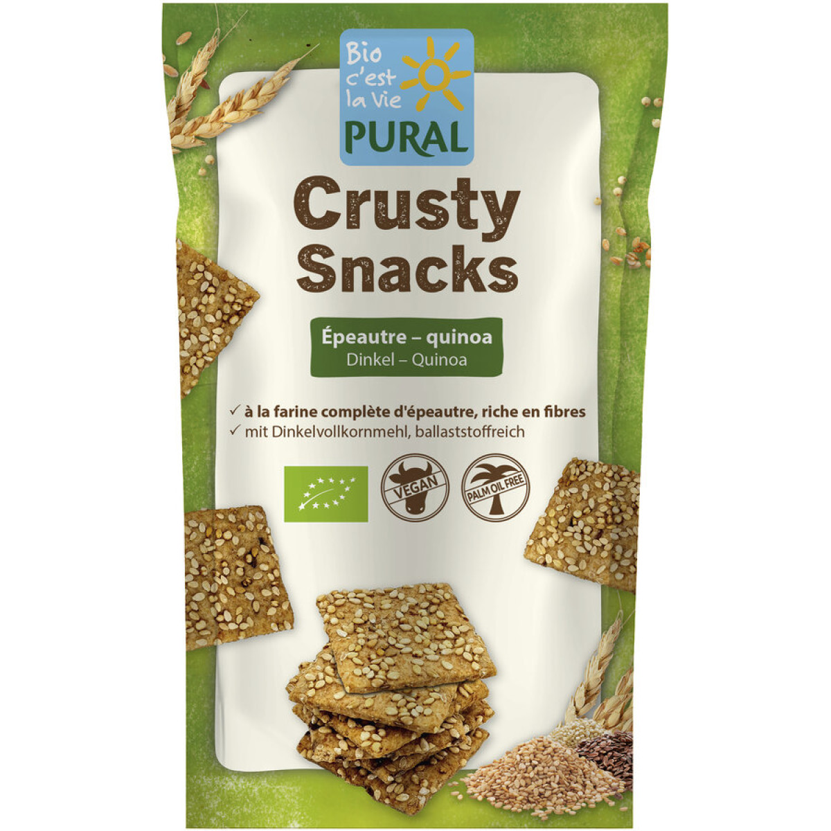 Crusty Snacks Dinkel Knäckebrot von Pural | Bio, vegan...