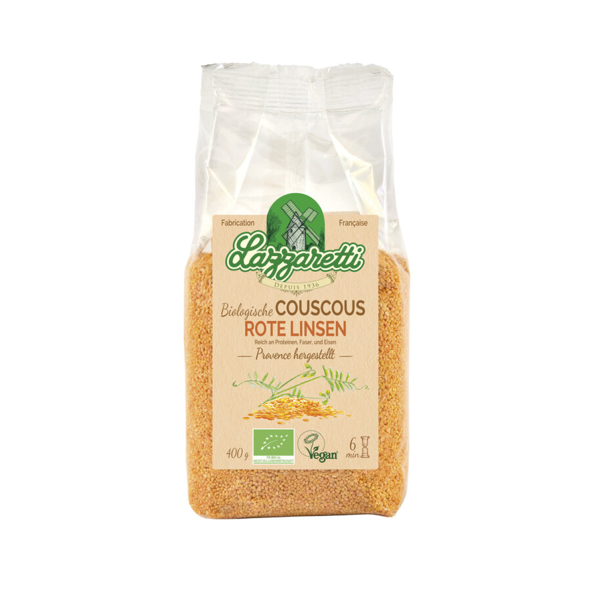 Couscous roten Linsen von Lazzaretti | Bio, vegan | Getre...