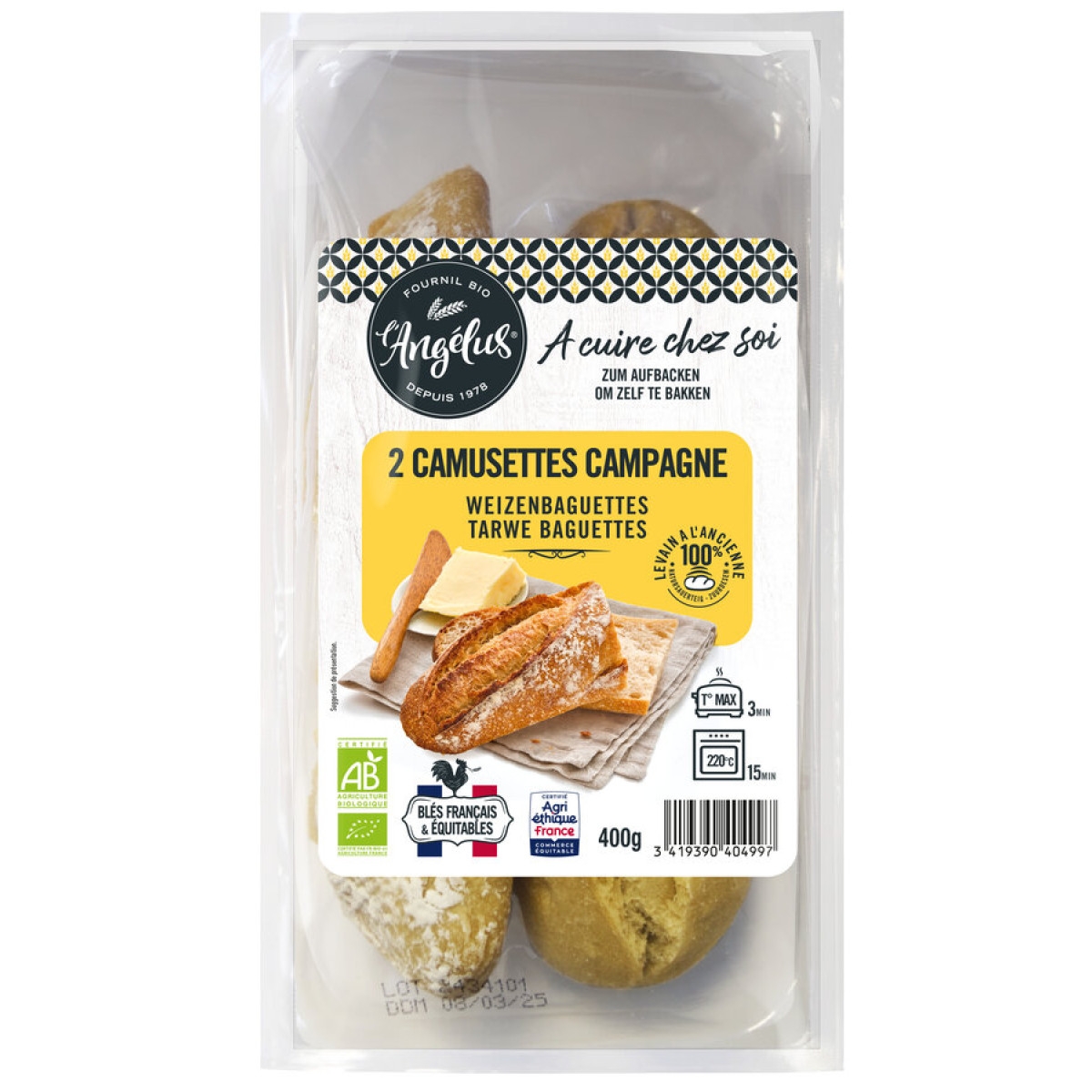 Baguette L'Angelus z. Aufbacken von L'Angelus | Bio, vega...
