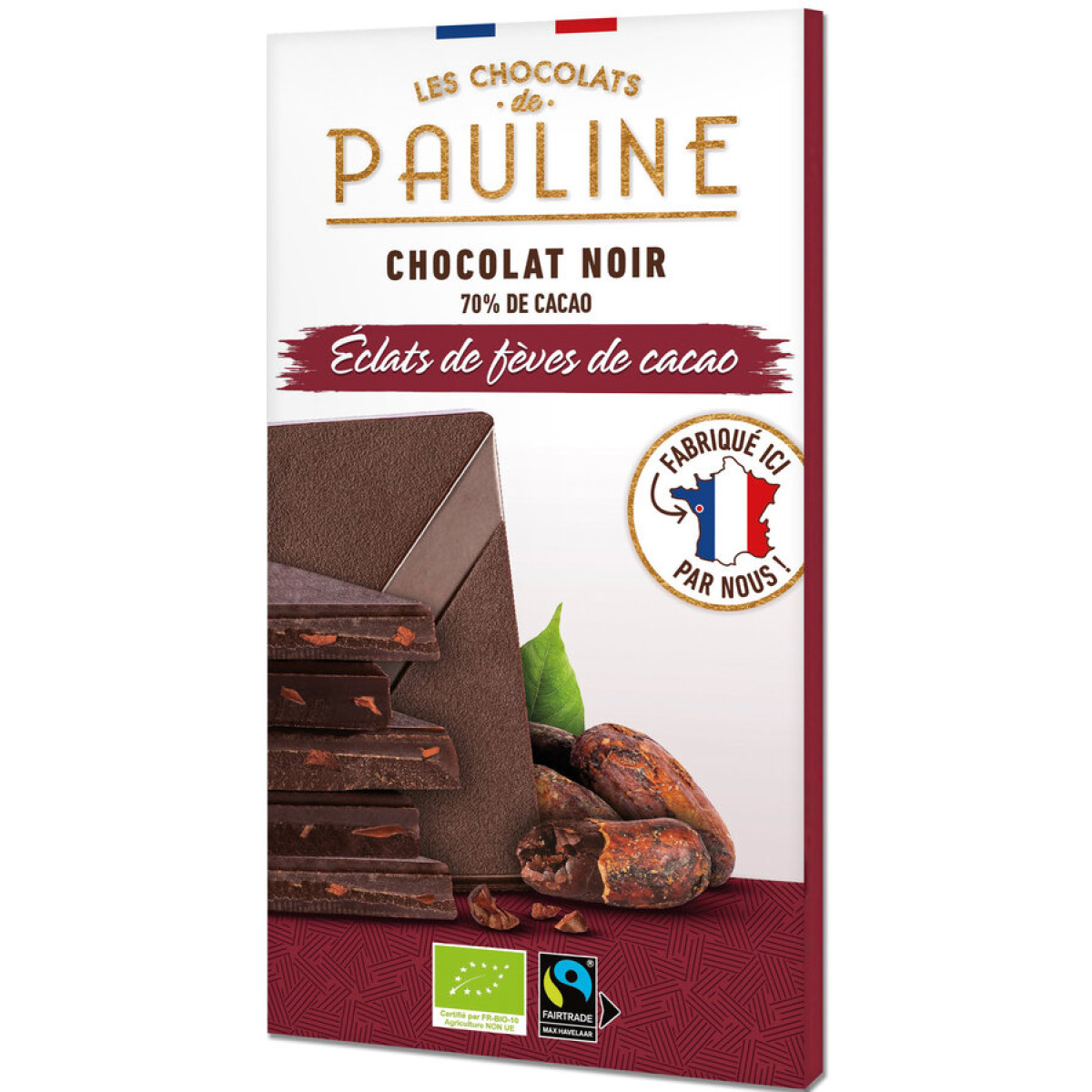 Dark Chocolate70% CacaoNibs Pauline von Les Chocolats de...
