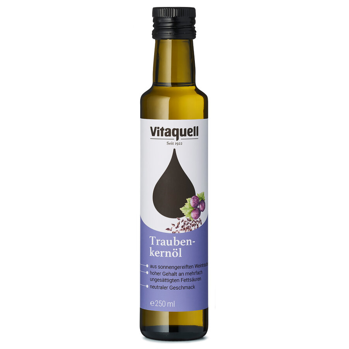 Traubenkernöl Fl. raffiniert von Vitaquell | vegan, lakto...