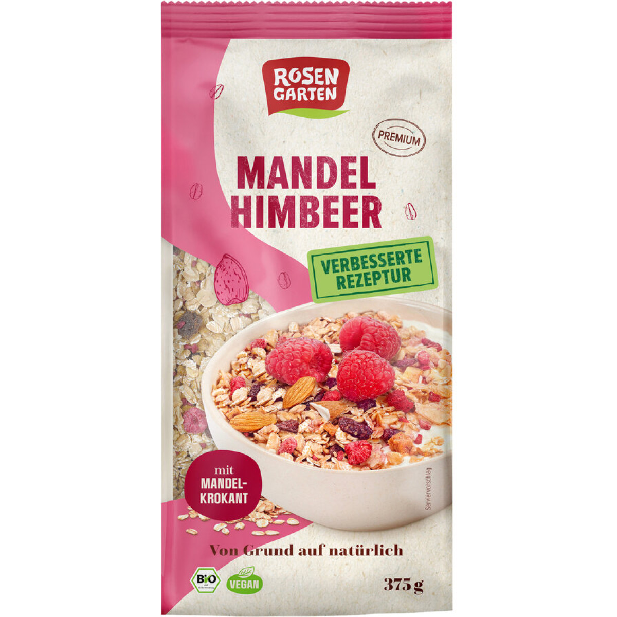 Muesli Mandel-Himbeer Rosengarten von Rosengarten | Bio...