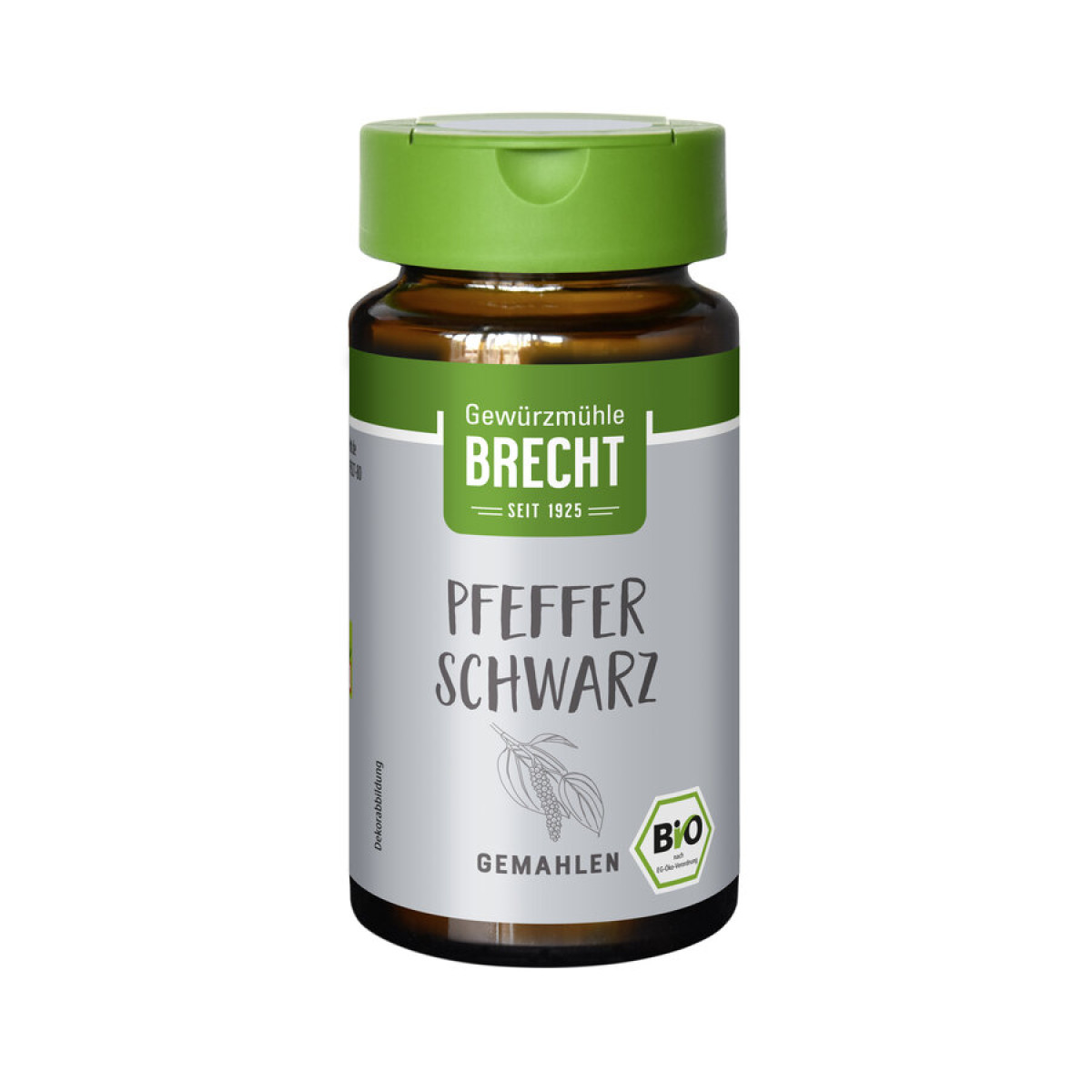 Pfeffer schwarz gemahlen- im Glas von Brecht | Bio, vegan...